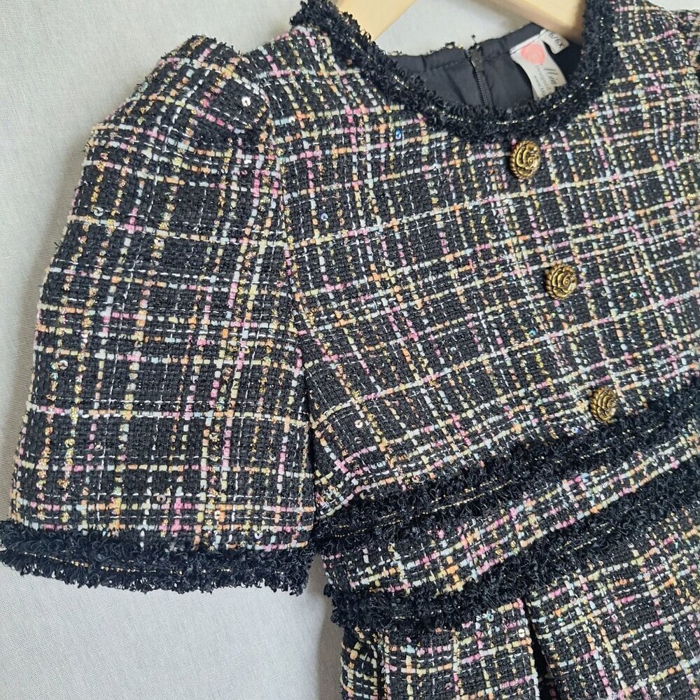 Nwt Mia Belle Girls Tweed Lined Dress Size 6 Preppy Formal Old Money Girly Cute — image 3 of 8